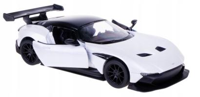 Aston Martin Vulcan British Car Model Diecast White Open Doors 1:38 Kinsmart