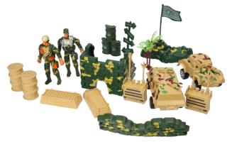 Military Army Playset Figures Soldiers Bunker Cars Accessories Toy Gift Child