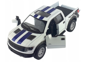 Ford F-150 SVT Raptor USA Car Model Diecast White Toy Open Doors 1:46 Kinsmart