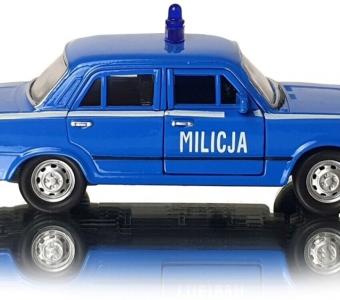 Fiat 125p Police Legendary Polish Car Model Blue Diecast 1:43 Welly