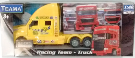 Racing Team Car Truck Scania Yellow Model Diecast Teama Toy 1:48 Big Quality