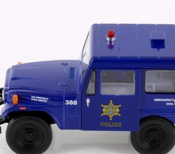 1971 Jeep DJ-5B Police 911 American Car Model Diecast Toy Blue 1:26 Kinsmart