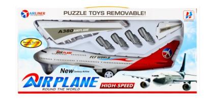 Airplane (36 cm) Airbus Model Kit Removable Moving Parts Toy Blue Child