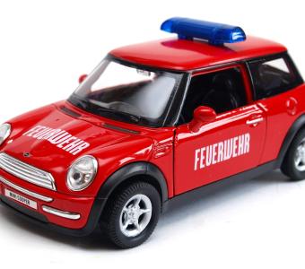 Mini Cooper Feuerwehr Fire Brigade Car Model Diecast Toy 1:341:39 Welly