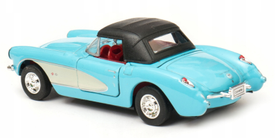 Chevrolet Corvette 1957 USA Vintage Car Model Diecast Toy Blue 1:34 Welly