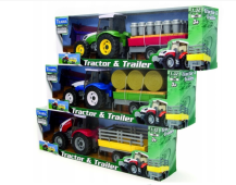 Tractor TP 800 & Trailer Model Diecast Toy Blue Big Quality Teama 1:32