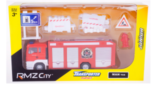 Lorry/Truck MAN TGS Fire Brigade + Road Signs Model Diecast Toy RMZ City 1:64