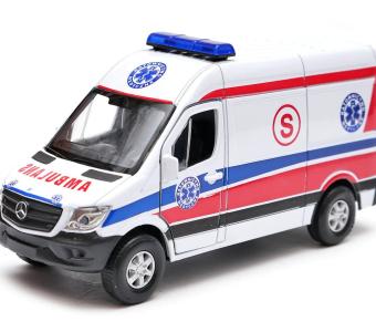 Mercedes-Benz Sprinter Polish Ambulance Car Model Diecast Toy 1:34-1:39 Scale