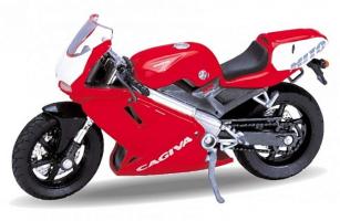 Cagiva Mito 125 Italian Sport Bike Motorcycle Model Toy Diecast Red 1:18 Welly