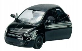 Fiat 500e Popular Italian Car Model Diecast Black 1:28 Kinsmart Opening Doors