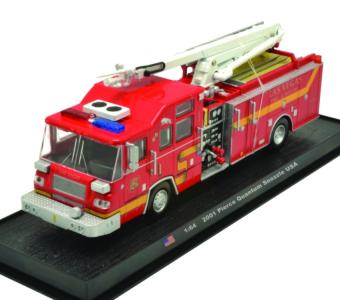 2001 Pierce Quantum Snoozle American Heavy Fire Truck Model Diecast Amercom 1:64