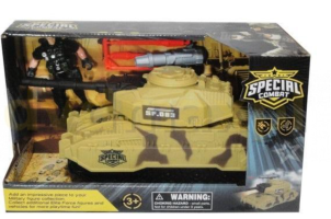 Big Military Combat Tank with Soldier Rotating Turret Moving Parts Toy