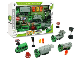 Big Set Play City Car Series Sanitation Garbage Truck Car Patrol Toy Child