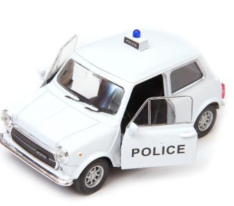 Mini Cooper 1300 British Legendary Police Car Model Diecast Toy 1:34 Welly