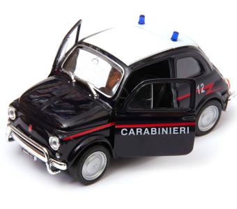 Fiat Nuova 500 Legendary Italian Carabinieri Car Model Diecast Toy 1:34 Welly