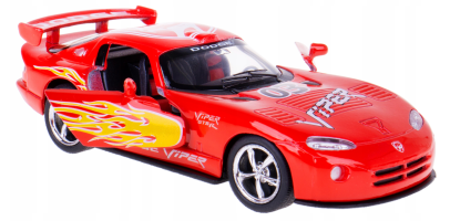 Dodge Viper GTS-R USA Model Car Diecast Red Open Doors 1:36 Kinsmart