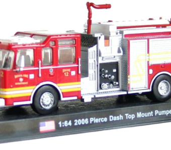 Pierce Dash Top Mount Pumper 2006 American Fire Truck Model Diecast Amercom 1:64