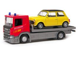 Scania P320 Tow Truck 1:64+Mini Cooper 1300 Moving Parts 1:43 Diecast Welly