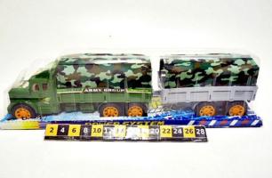 Big Military Army Truck/Lorry with Tarpaulin Trailer Gift Children Toy - 44 cm