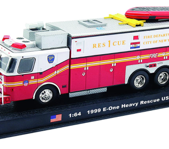 1999 E-One Heavy Rescue American Heavy Fire Truck Model Diecast Amercom 1:64