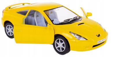 Toyota Celica Legendary Japanese Car Model Diecast Yellow 1:34 Kinsmart