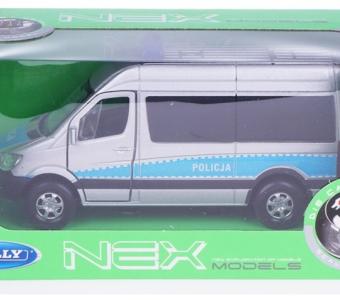 Mercedes-Benz Sprinter Police German Car Model Diecast Grey 1:34 Welly