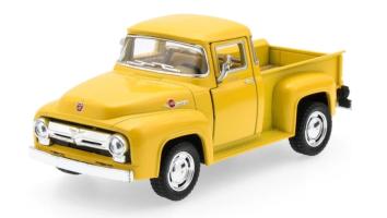 1956 Ford F-100 Pickup American Car Model Diecast Yellow 1:34 Kinsmart