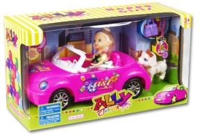 Playset Fun Doll Pink Car Happy Dog Accessoriers Gift Girls