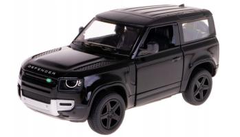 Land Rover Defender British Car Model Diecast Black Toy Open Doors 1:36 Kinsmart