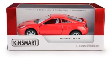 Toyota Celica Legendary Japanese Car Model Diecast Red Open Door 1:34 Kinsmart