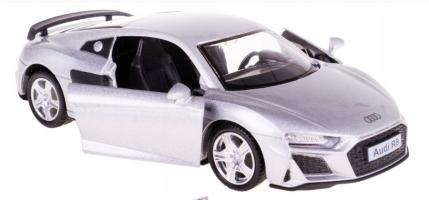 Audi R8 Coupe Germany Sports Car Model Diecast Toy RMZ Silver 1:32 Open Door