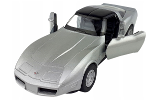 Chevrolet Corvette Coupe 1982 USA Sports Car Model Diecast Toy Silver 1:34