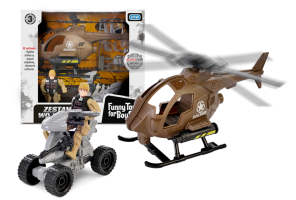 Playset Military Army Soldier Helicopter Car Quad Toy Gift Child