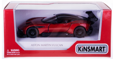 Aston Martin Vulcan British Car Model Diecast Red Toy Open Doors 1:38 Kinsmart