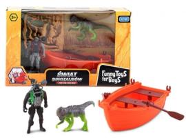 Jurassic World of Dinosaur Big Set Dinosaur Diver Figure Boat Gift 29cm-11inch