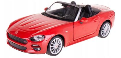 Fiat 124 Spider Italian Sports Car Model Red Diecast 1:24 Scale Bburago