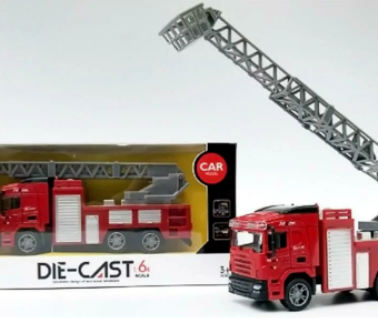 Fire Brigade Car Model Diecast Toy New in Box Simulation Model Moving Parts 1:64